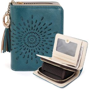 APHISON RFID Small Wallets for Women Ultra PU leather Card Holder Bifold Womens Ladies Wallet Zipper Coin Pocket