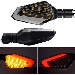 Motorcycle Led Turn Signal Lights Blinkers Front Rear Indicators 12V Universal Amber Red Lights for Motorbike Yamaha Scooter Harley Cruiser Honda Kawasaki BMW Suzuki (Pack of 2)
