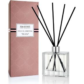 M&SENSE Reed Diffuser Set 7.04oz, Lime Basil Scent Diffusers for Home with Sticks, Shelf Air Freshener for Bedroom Bathroom Office Decor, Home Fragrance Products House Warming Gifts