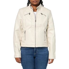 GUESS Women's Army Faux Leather Zipped Jacket
