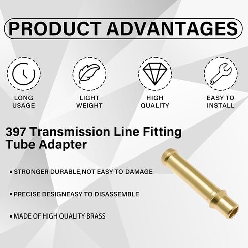 2pcs 397 Transmission Line Fitting, Tube Adapter Replacement for GM 1996-UP for GMC for Chevy Chevrolet Transmission cooler Installation in Kuwait