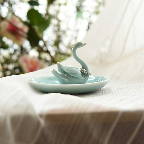 PUDDING CABIN Swan Ring Dish Jewelry حامل حلية صينية فلامنغو هدايا للنساء، الفتيات، الأصدقاء، الهدايا، هدايا أم العروس لعيد ميلاد الأم / عيد الميلاد / عيد الشكر / هدية عيد الحب in Kuwait