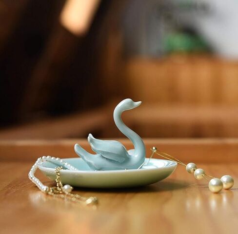 PUDDING CABIN Swan Ring Dish Jewelry حامل حلية صينية فلامنغو هدايا للنساء، الفتيات، الأصدقاء، الهدايا، هدايا أم العروس لعيد ميلاد الأم / عيد الميلاد / عيد الشكر / هدية عيد الحب in Kuwait