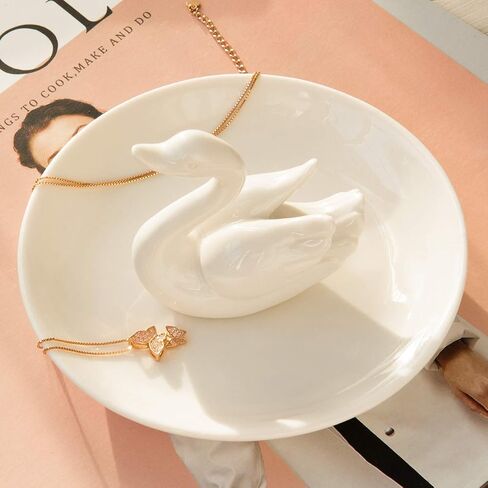 PUDDING CABIN Swan Ring Dish Jewelry Holder Trinket Tray Flamingo Gifts for Women、 Girls、Friend、Gifts、 Mother of the Bride Gifts for Mom Birthday/Christmas/Thanksgiving/Valentine Gift in Saudi Arabia