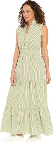 London Times Women's Smocked Waist Boho Flattering Ruffle Maxi in Kuwait