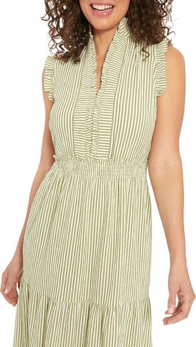 London Times Women's Smocked Waist Boho Flattering Ruffle Maxi in Kuwait