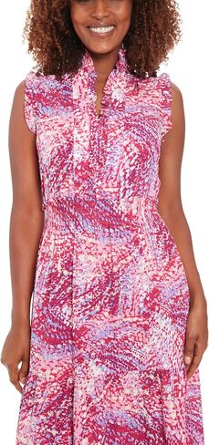 London Times Women's Smocked Waist Boho Flattering Ruffle Maxi in Kuwait