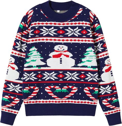 Unisex Ugly Christmas Sweaters Adult Long Sleeve Crewneck Sweaters Funny Top Pullover Xmas Party Family Gatherings in Kuwait