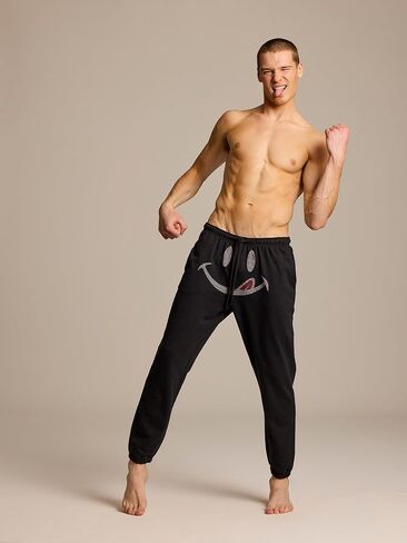 JOE BOXER Smiley Face Mens Pajama Pants, Mens Lounge Pants with Pockets, French Terry Jogger Sweatpants for Men in Saudi Arabia