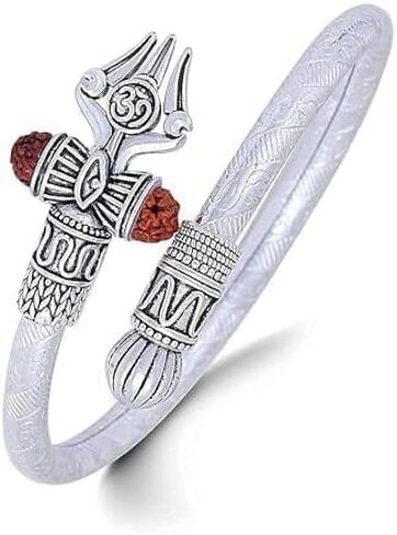 Rudraksha Om Damru Trishul Cuff Bracelet for Men's Bahubali Kada,Indian Traditional Kada/cuff Bracelet in Saudi Arabia