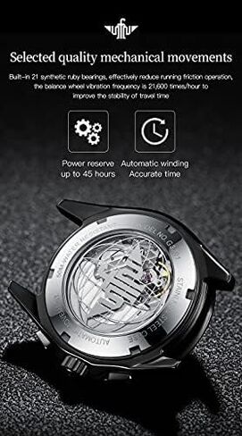 OUPINKE Men's Luxury Watches Automatic Mechanical Unique Tonneau Sapphire Crystal Tungsten Steel Date Waterproof Luminous Dress Wrist Watches in Saudi Arabia