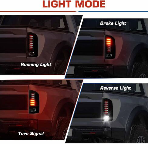 ILONPA (3 Pack) LED Rear Light Assembly + 3rd Brake Lamp Fits 02-06 Dodge Ram 1500, 03-06 Ram 2500 3500, Chrome Clear Lens, Fit Factory Incandescent Models in Saudi Arabia