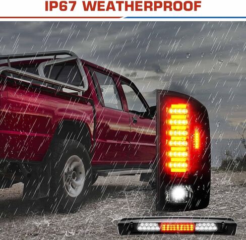 ILONPA (3 Pack) LED Rear Light Assembly + 3rd Brake Lamp Fits 02-06 Dodge Ram 1500, 03-06 Ram 2500 3500, Chrome Clear Lens, Fit Factory Incandescent Models in Saudi Arabia