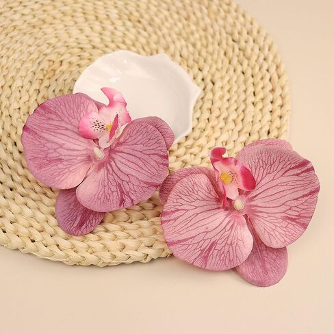 Butterfly Orchid Shoe Clips Removable Artificial Flower Shoes Buckle Elegant Wedding Party High Heel Sandals Bag Charm Decorations for Women in Kuwait