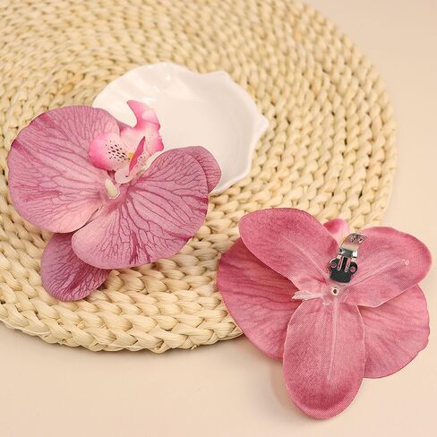 Butterfly Orchid Shoe Clips Removable Artificial Flower Shoes Buckle Elegant Wedding Party High Heel Sandals Bag Charm Decorations for Women in Kuwait