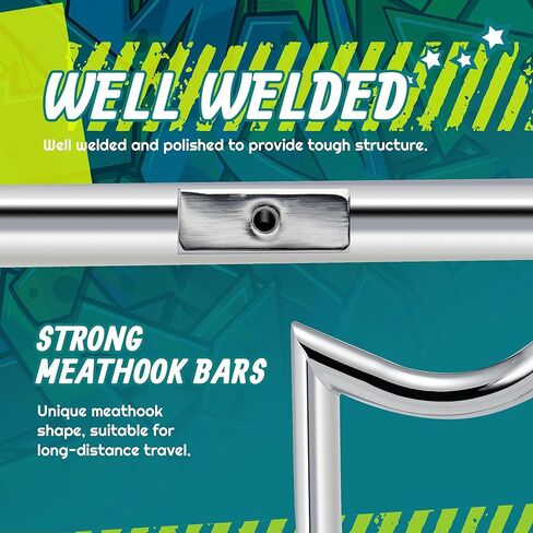 MoKitDora Dyna Engine Guard Meathook Highway Crash Bar 1.25" Fat for Harley 2006-2017 Street Bob FXDB Fat Bob FXDF Low Rider FXDL FXDWG FXDC Models, Chrome in Kuwait