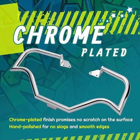 MoKitDora Dyna Engine Guard Meathook Highway Crash Bar 1.25" Fat for Harley 2006-2017 Street Bob FXDB Fat Bob FXDF Low Rider FXDL FXDWG FXDC Models, Chrome in Kuwait