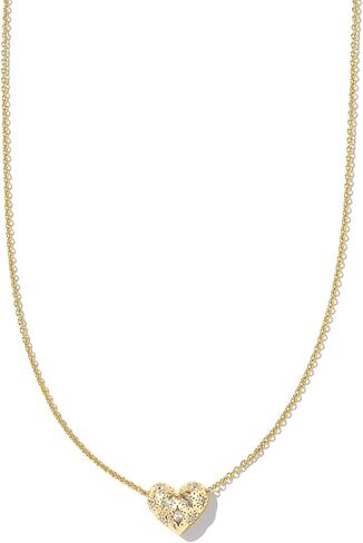 Kendra Scott Womens Holland Heart Short Pendant Necklace Gold White Crystal One-Size in Saudi Arabia