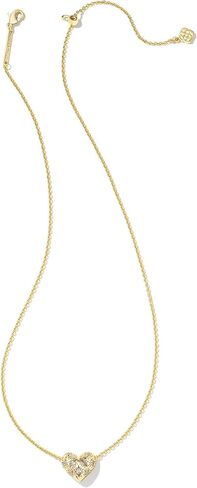 Kendra Scott Womens Holland Heart Short Pendant Necklace Gold White Crystal One-Size in Saudi Arabia