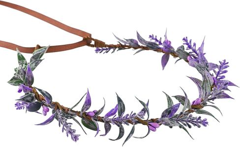 Boho Artificial Flower Leaf Crown - Floral Headband Halloween Renaissance Headpiece for Women Fantasy Costume in Kuwait