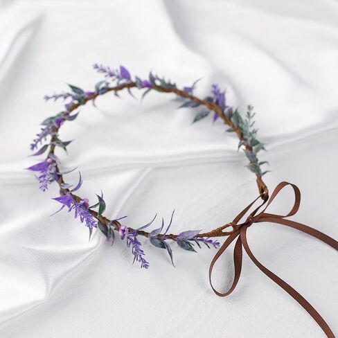 Boho Artificial Flower Leaf Crown - Floral Headband Halloween Renaissance Headpiece for Women Fantasy Costume in Kuwait