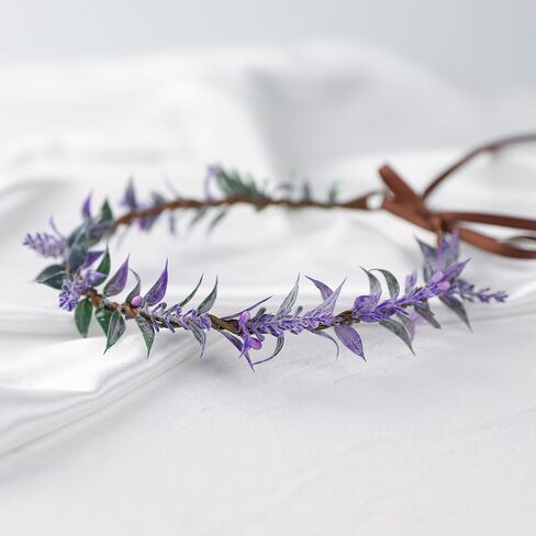Boho Artificial Flower Leaf Crown - Floral Headband Halloween Renaissance Headpiece for Women Fantasy Costume in Kuwait