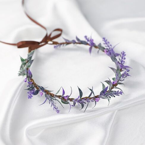 Boho Artificial Flower Leaf Crown - Floral Headband Halloween Renaissance Headpiece for Women Fantasy Costume in Kuwait