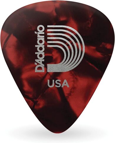 D'Addario Celluloid Guitar Picks - Guitar Accessories - Guitar Picks for Acoustic Guitar, Electric Guitar, Bass Guitar - Natural Feel, Warm Tone - Black, Medium 0.70mm, 25-pack in Kuwait