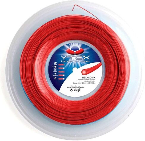 YTEX Hexagon-X Pearl Red Tennis Racquet String (16L Gauge, 1.25mm) in Saudi Arabia