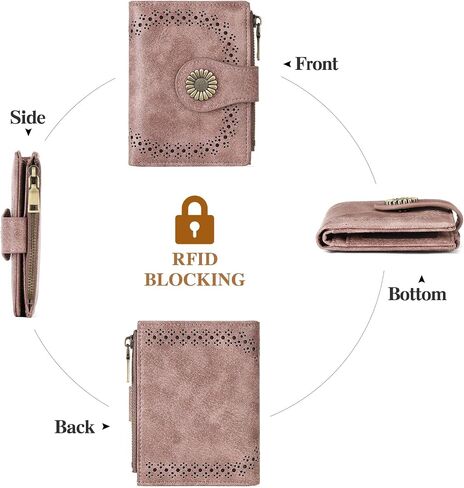 SENDEFN Small Wallets for Women Bifold RFID Blocking Leather Card Holder Compact Wallet with Zipper Coin Pocket in Kuwait