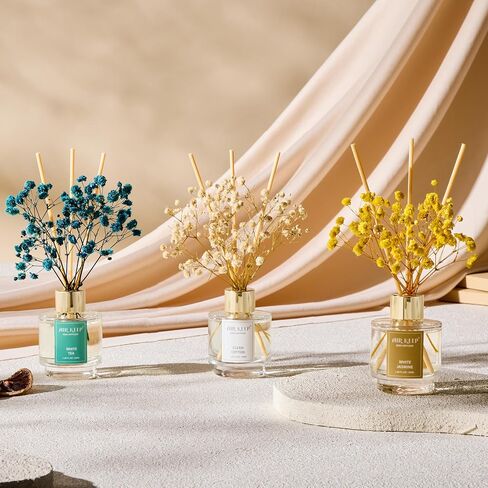 Airkeep Reed Diffuser Set of 3, Ocean Breeze Sweet Orange Cashmere Vanilla Oil Reed Diffusers for Bedroom Living Room Office Aromatherapy Oil Reed Diffuser for Gift 50ml x 3 in Kuwait