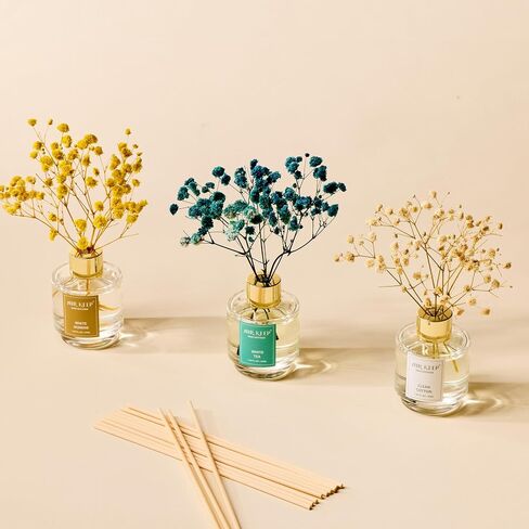 Airkeep Reed Diffuser Set of 3, Ocean Breeze Sweet Orange Cashmere Vanilla Oil Reed Diffusers for Bedroom Living Room Office Aromatherapy Oil Reed Diffuser for Gift 50ml x 3 in Kuwait