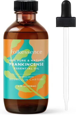 Folkulture Frankincense Essential Oil Organic - 4 Fl Oz - 100% Pure, Natural Frankenstein Oil Essential Oil for Skin, Premium Grade with Glass Dropper, Oil for Pain, Aromatherapy in Saudi Arabia