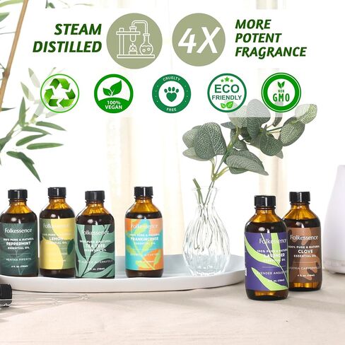 Folkulture Frankincense Essential Oil Organic - 4 Fl Oz - 100% Pure, Natural Frankenstein Oil Essential Oil for Skin, Premium Grade with Glass Dropper, Oil for Pain, Aromatherapy in Saudi Arabia
