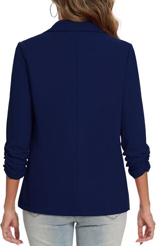 MINTLIMIT Blazers for Women Ruched 3/4 Sleeve Notch Lapel Button Front Blazer Casual Work Office Suit Jacket with Pocket in Saudi Arabia