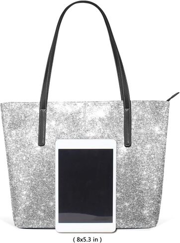 Glitter Purse Sparkle Purse Sparkly Bag Bling Tote Bag for Woman Silver Bag Silver Purse in Saudi Arabia