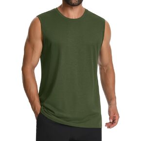 Cotrasen Men's Tank Top UPF 50+ Sleeveless Shirt Lightweight Casual Gym Workout Shirts Cooling Muscle Tee Shirt