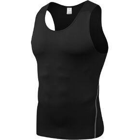 Men's Athletic Compression Shirts Sleeveless Tank Top Workout Base Layer Sports Running Basketball Undershirts
