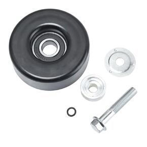 DUNSIHUI Idler Pulley 36299 for Express Silverado 1500 2500 3500 Idler Pulley for Avana Sierra Idler Pulleys with Bolt 17 mm 0.67" Insert Dust Shield Retainer Spacer Steel Rubber Black 36299