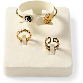 Single Jewelry Ring Display Stand Beige Microfiber Jewelry Stand Display for Ring