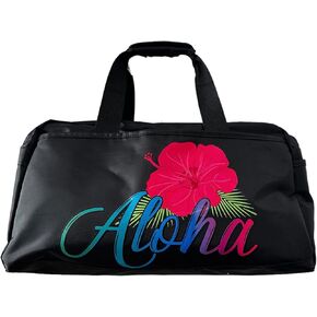 Aloha Designs Carry On TSA Approved Aloha Duffel Bag Tote Shoulder Diaper Gym Hawaii Travel Bag, Pool Bag, Overnight bag, Sports Bag Etc & ONE Aloha Sticker