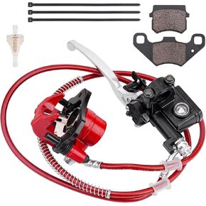 Left Hydraulic Brake Master Cylinder Caliper Assembly for 50cc 70cc 90cc 110cc 125cc Taotao Coolster Vitacci Peace SunL RPS Roketa Kazuma Jetmoto BMS Baja NST Icebear Chinese ATV Quad 4 Wheeler