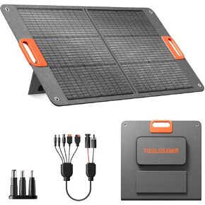 100W Portable Solar Panel for Power Station, 24% High Efficiency ETFE Foldable Solar Panel Charger, QC3.0, Type-C 60W, MC4 Output, IP65 Waterproof, for Outdoor Camping, RV, Emergency Power Supply