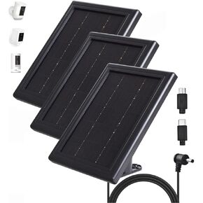 Ring Camera Solar Panel Charger, 5V 3.5W Solar Charger Compatible with Ring Spotlight Cam/Ring Stick Up Cam Battery Outdoor Wireless Ring Surveillance Camera, 16.4ft Cable (White, 2 Pack)
