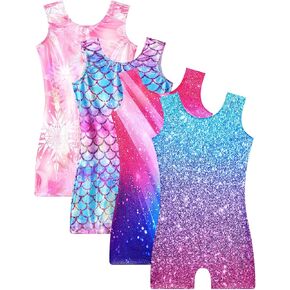 Snowheart Bundle of Rainbow Blue Pink Girls Gymnastics Leotards Size 2t 3t