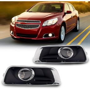 Fog Lights Assembly Compatible With Chevy Malibu 2013-2015 Included Switch And Wiring Kit OEM:GM2593301, GM2592301, GM1038136, GM1039136, 94708774, 94708773, 20768846, 20768823(Clear Lens)