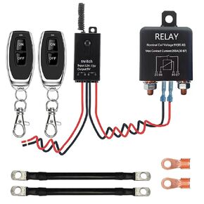 Wireless Remote Car Kill Switch,200A Car Battery Disconnect Switch,DC12V-72V Wireless Remote Control Switch Anti Leakage Battery Isolator,for Heavy Equipment,Car,Truck,inverters,Pumps.