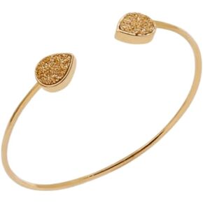 Alex and Ani Glitter Druzy Flex Cuff Bracelet, Gold