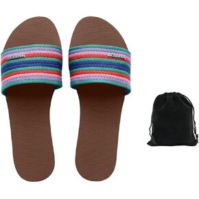 Havaianas Women's You Malta Mix Sandals - Stylish, Comfortable, and Durable Fabric Strap Flip Flops for Beach, Casual, and Everyday Wear, Includes Velvet Pouch, 9-10, Rust
