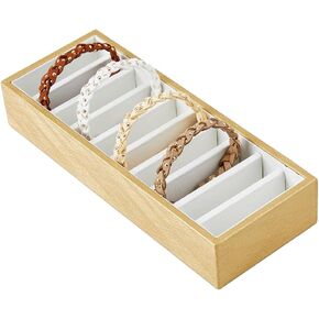 DICOSMETIC 10-Slot Dark Goldenrod Bangle Trays Leather Bracelet Organizer Trays Rectangle Display Jewelry Trays Covered Jewelry Display Box without Lid for Bangle Bracelet Jewelry Organizer